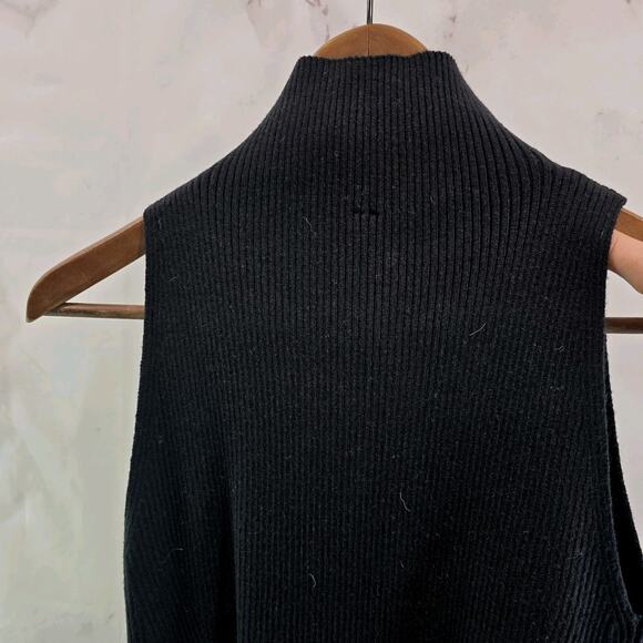 Anthropologie Dress Womens Medium Black Ribbed Maxi Tank Sweater Thea Twofer - Picture 6 of 11
